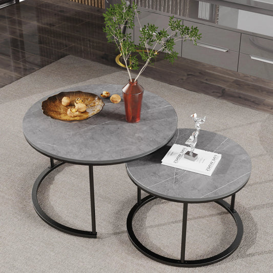 Set of 2 Marble Nesting Tables