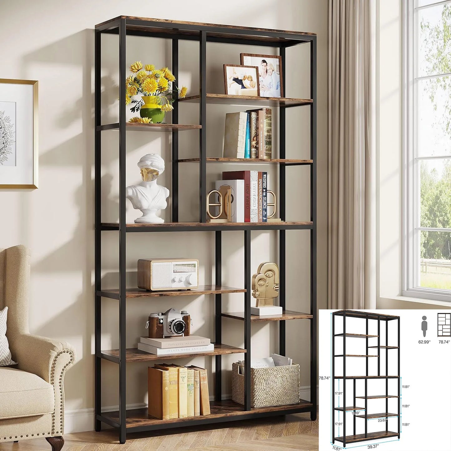 Industrial Etagere Bookcase