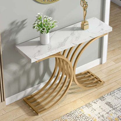 Gold Geometric Console