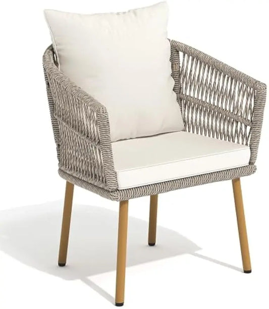 Tan Wicker Bistro Chair