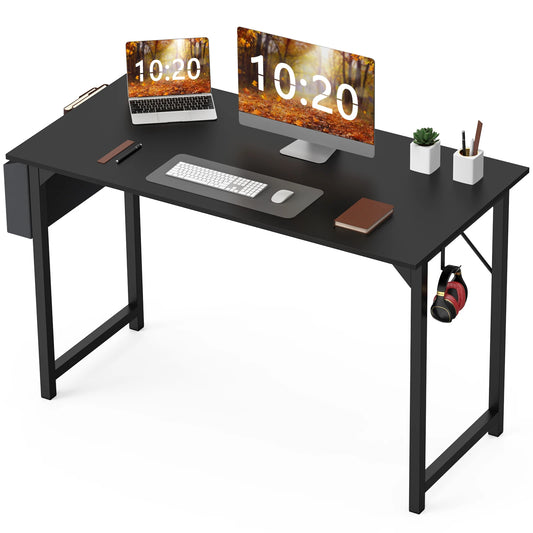 Modern Computer Desk with Side Bag and Headphone Hook