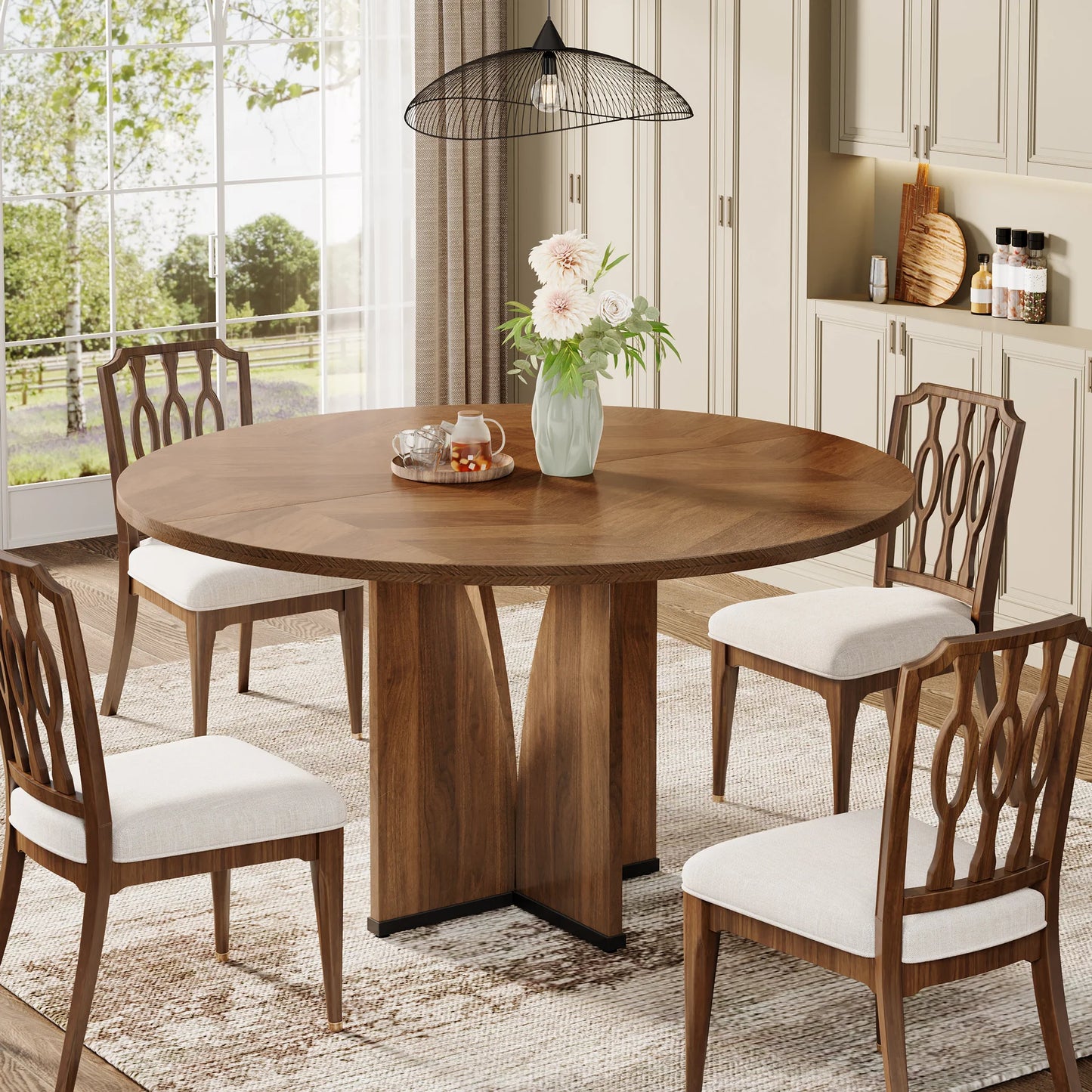 Round Wood Conference Table