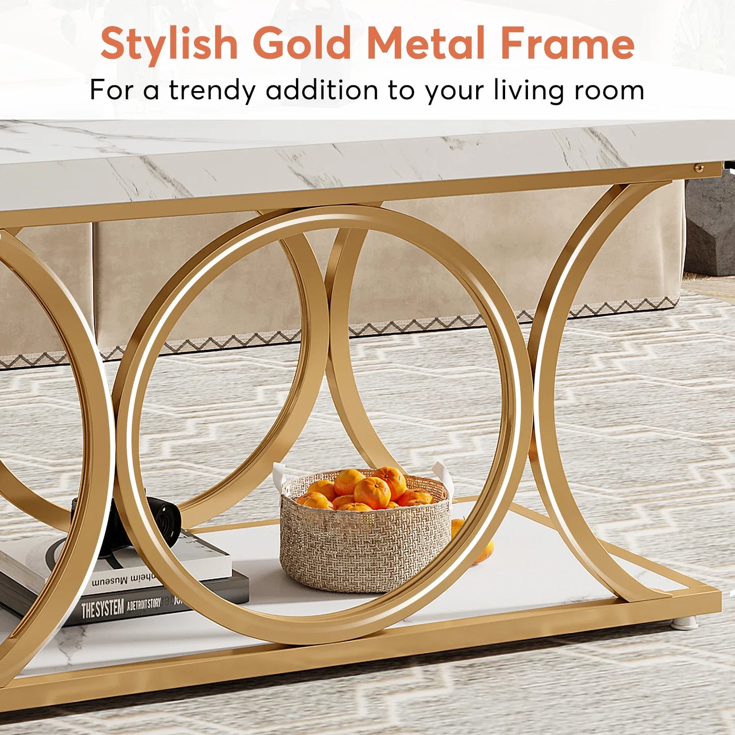 Faux Marble Coffee Table