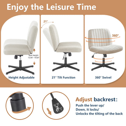 Cross Legged Office Chair with Adjustable Swivel