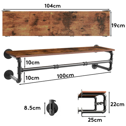 Industrial Pipe Wall-Mount Clothes Rack