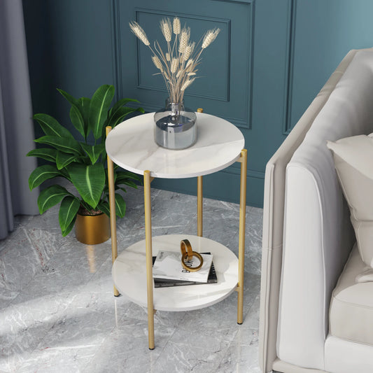 Round Marble Nesting Side Table