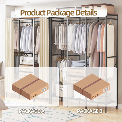 XXL Industrial Open Wardrobe with Drawers