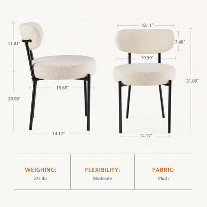 Ergonomic Round Dining Chairs (Set of 2)