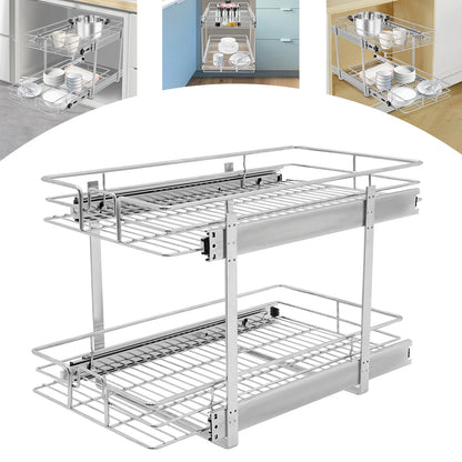 2‑Tier Pull Out Cabinet Organizer