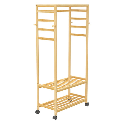 Bamboo Rolling Coat Rack