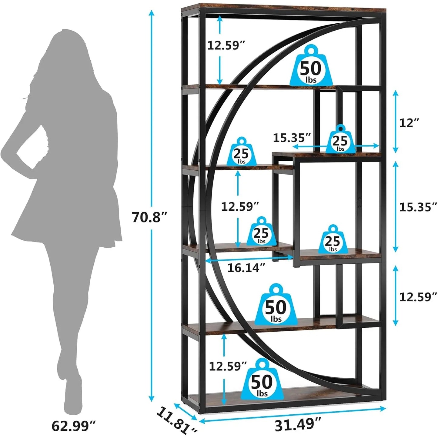 Industrial Etagere Bookcase