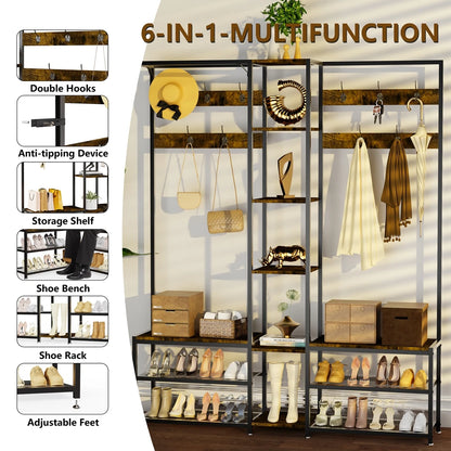 Corner Coat Rack Bench