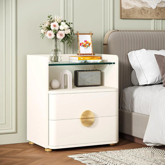Modern White Nightstand