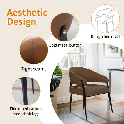 Set of 2 Leather Dining Chairs