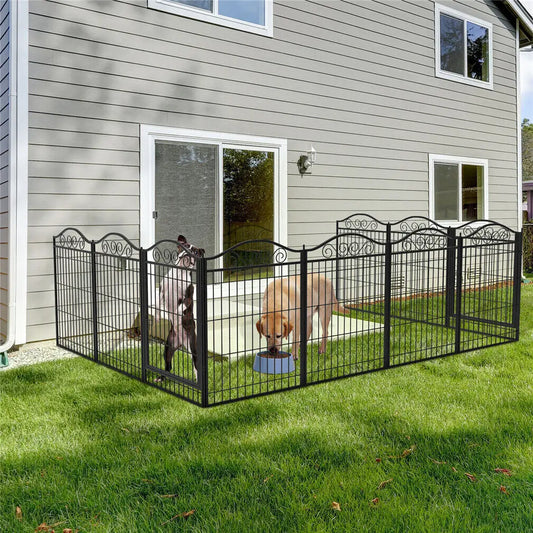 Foldable 8-Panel Dog Playpen with Gate