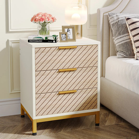 White & Gold Nightstand