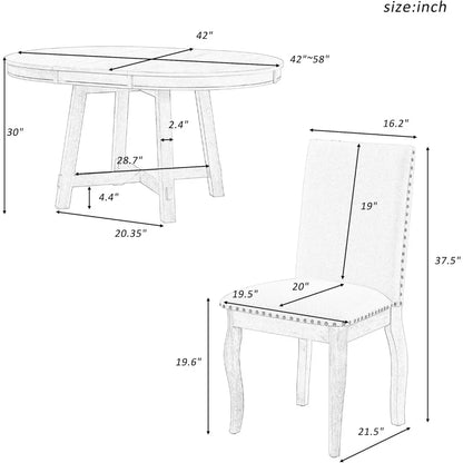 Extendable Round Table Set