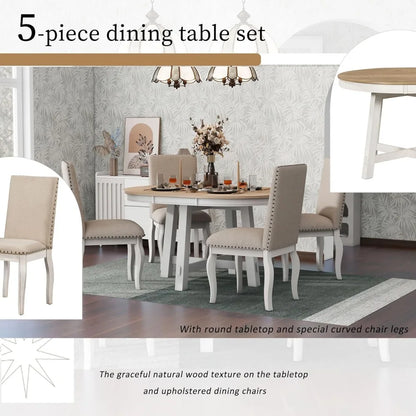 Extendable Round Table Set