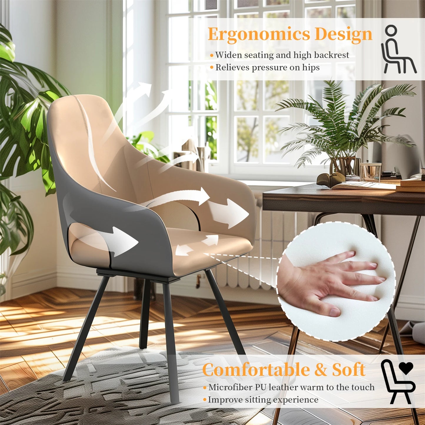 Swivel Dining Chairs Set of 2