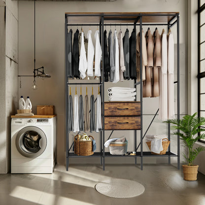 XXL Industrial Open Wardrobe with Drawers