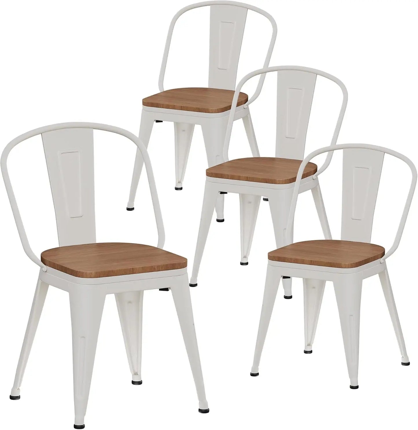 Set of 4 High Back Metal Chairs