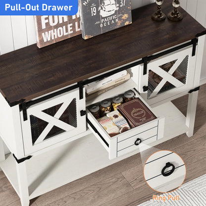 Entryway table with two doors and a 46-inch console table