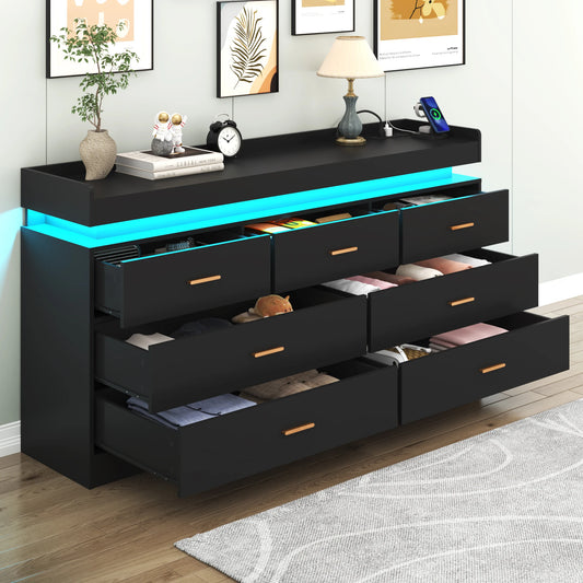 7-drawer chest with LED lighting