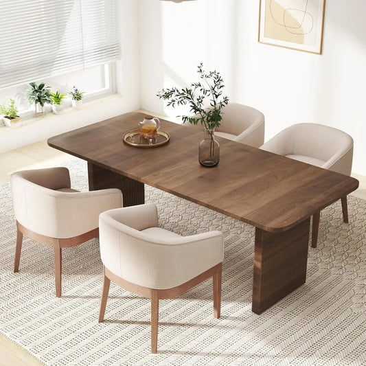 Beige Linen Dining Chairs