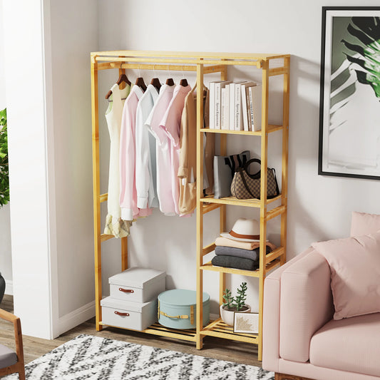 Open Bamboo Clothes Rack
