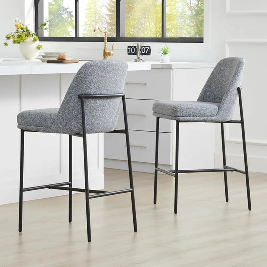Grey Fabric Bar Stools